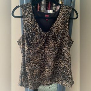 212 Collection Women’s Business Casual Black/Brown Blouse - Stretchy